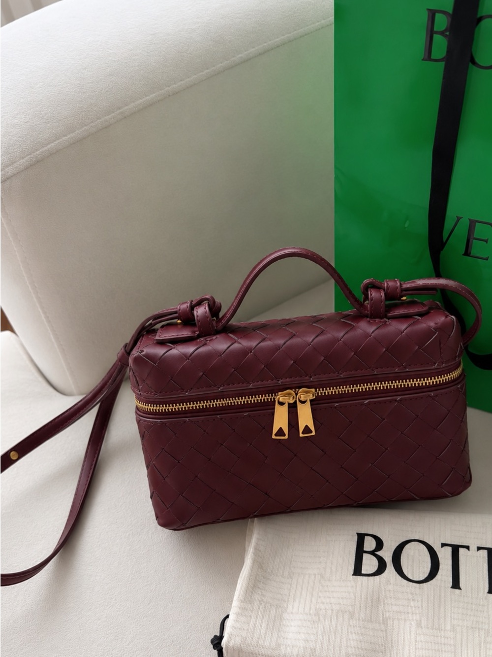 NEW Wine Leather Crossbody with Gold Hardware
